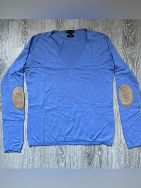 Massimo Dutti V-Neck Blue Top, Size S